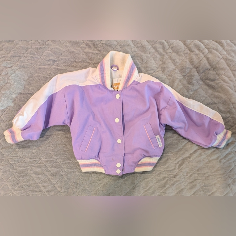 London Fog 18M Kids Lavender and White Puffer Jacket